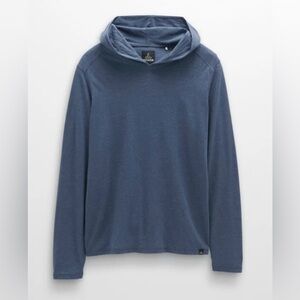 Prana Blue Long Sleeve Hooded T-shirt